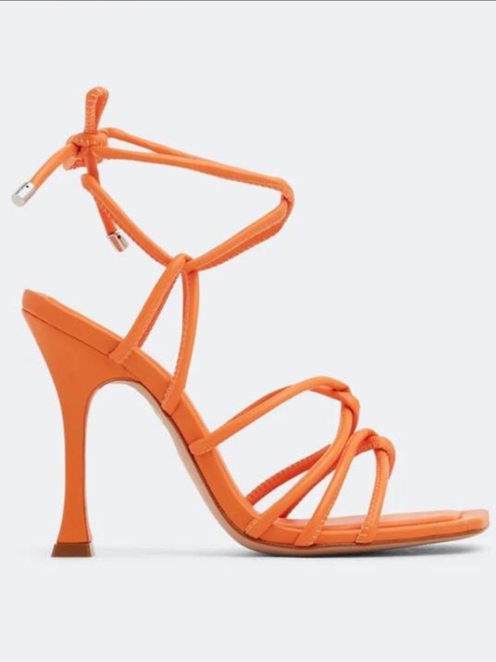 SCHUTZ Orange Strappy Ankle-Tie Stiletto Sandals